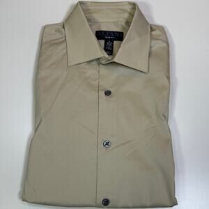 Alfani Men's Slim-Fit Temp Regulating Dress Shirt, Brown rice 14-14.5 32-33 $65